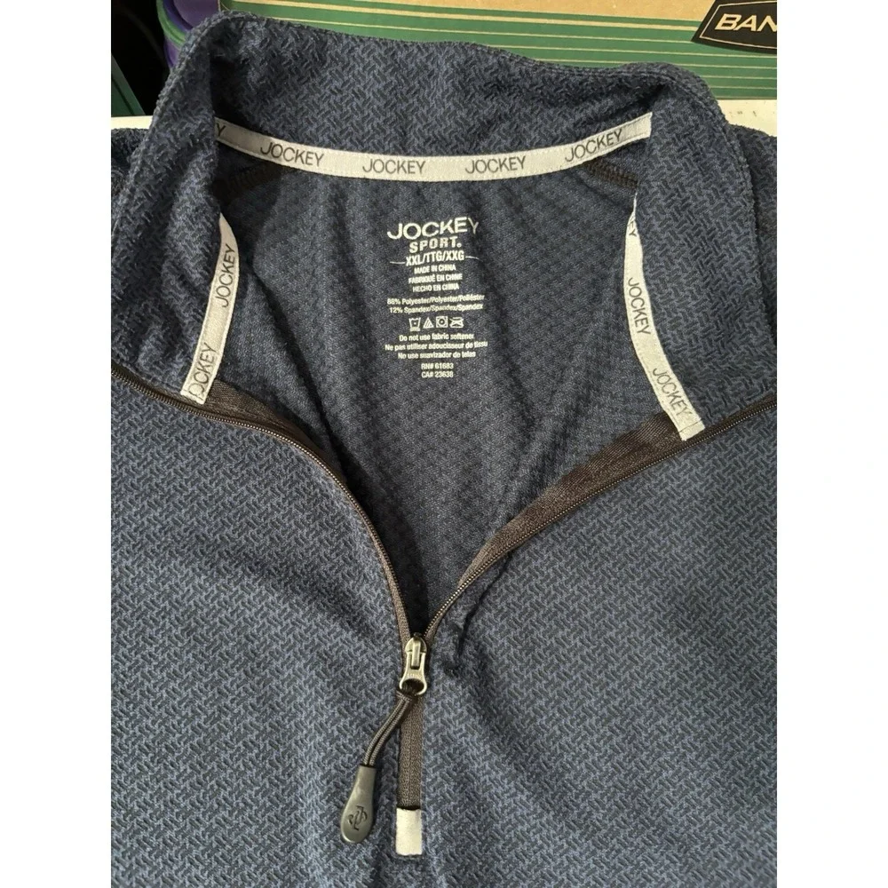 JOCKEY Men's Gray Active Pullover 1/4 Zip Long Sleeve - Size XXL